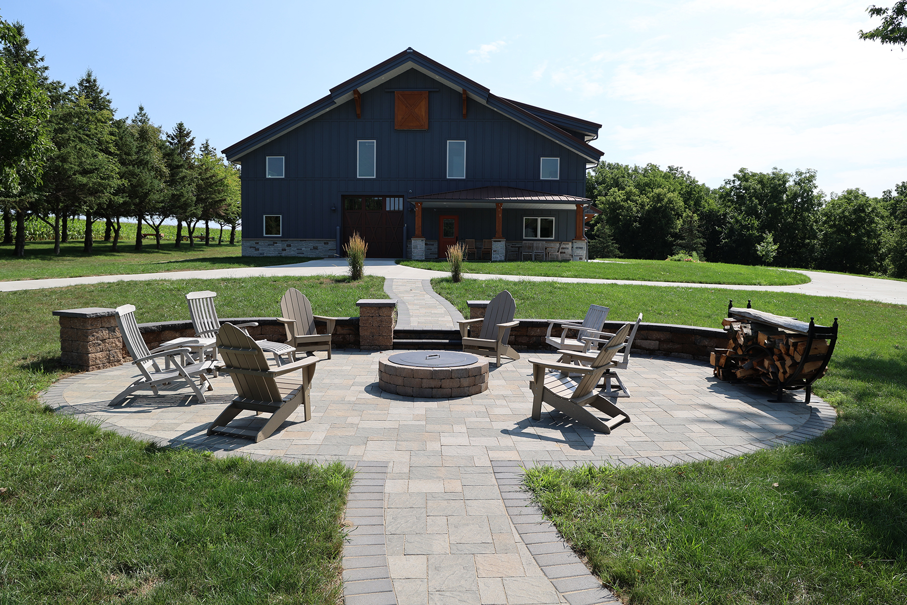 Paver Patio Around a Fire Pit